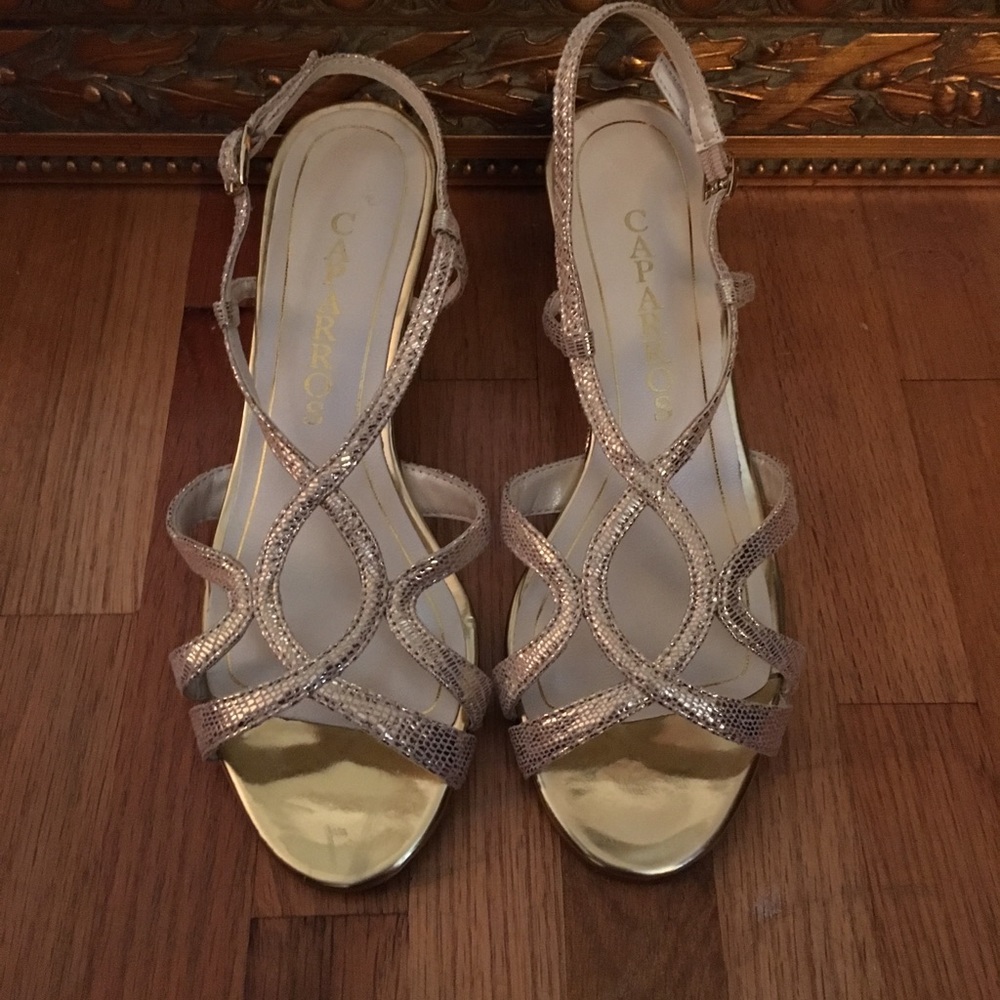 Caparros Gold Wedge Evening Heel